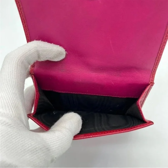 Yves Saint Laurent Red Leather Wallet - Picture 10 of 13